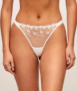 Tulle string with floral embroidery;