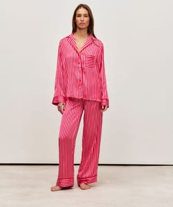 Striped satin pyjama bottoms;