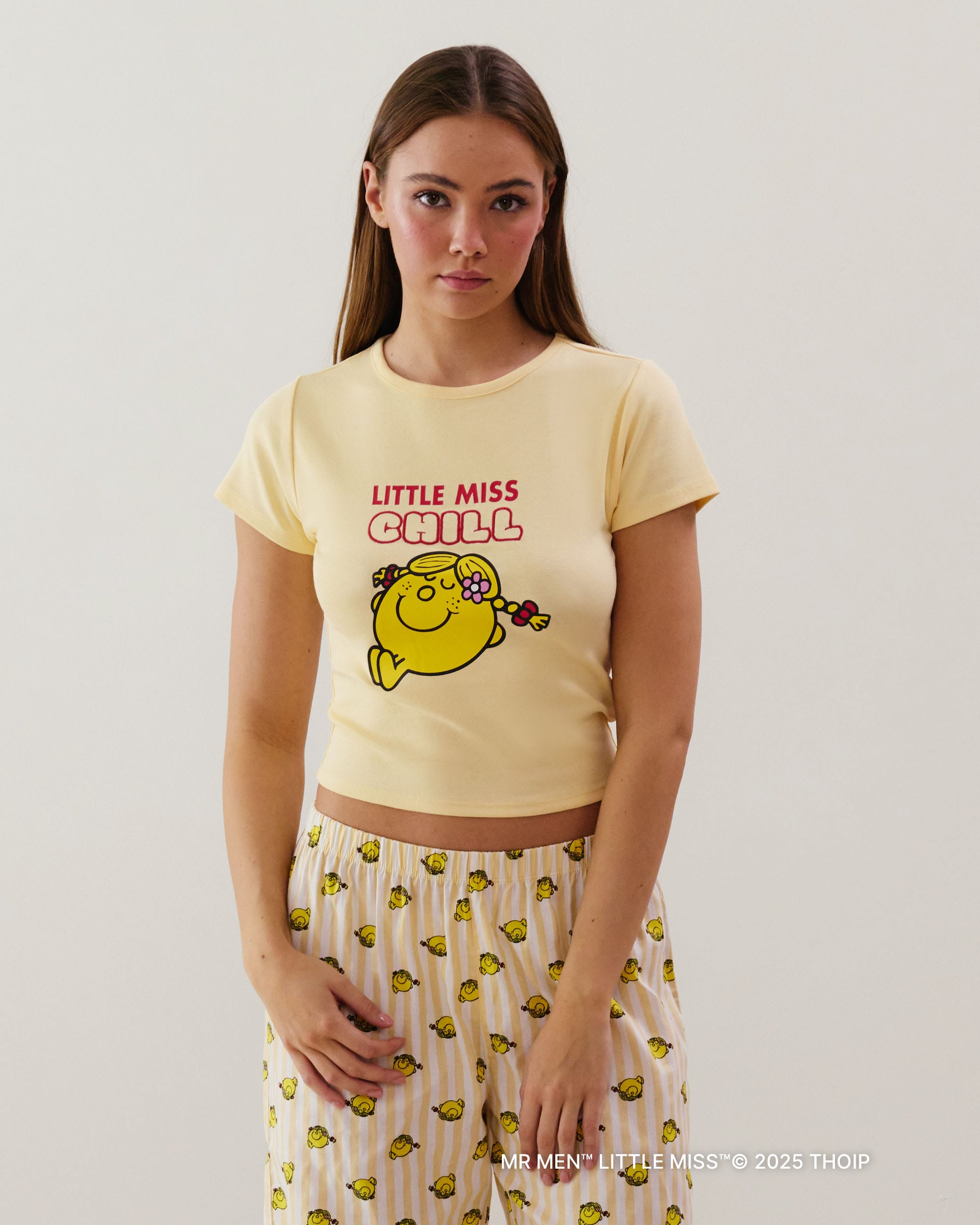 Little Miss Chill jersey crop top - yellow - yellow - Undiz