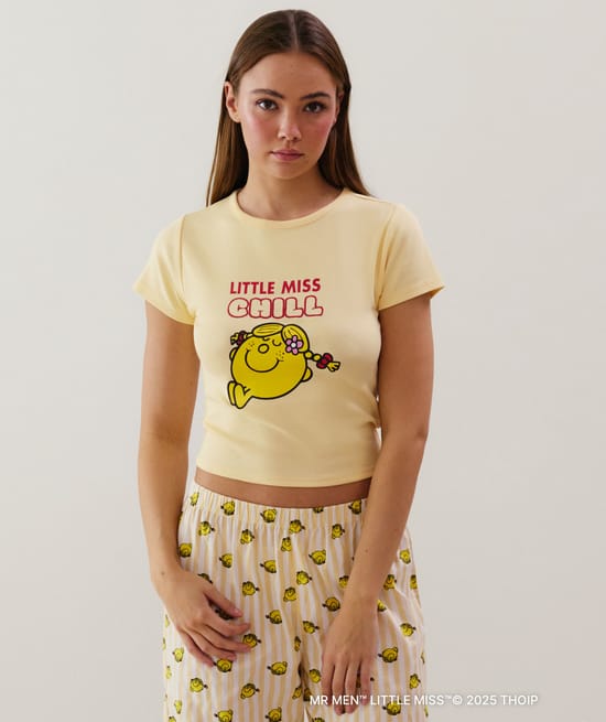 Top court en jersey jaune Little miss Chill;