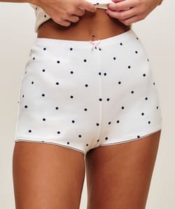 Polka dot jersey shorts;