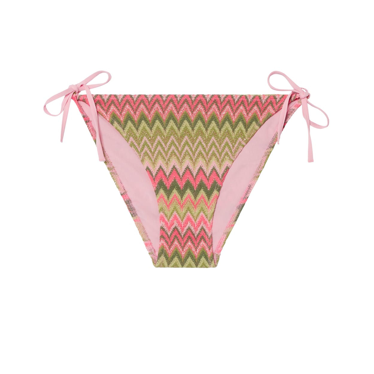 Multicolored crochet bikini bottom;