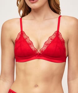 Soutien-gorge triangle push-up avec broderies;