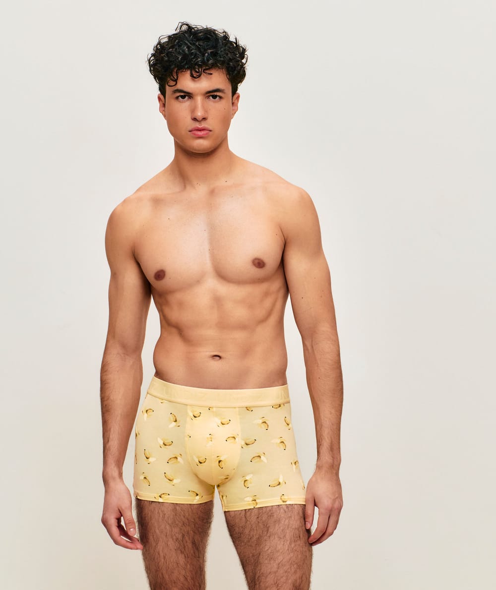 Cotton boxer with banana patterns;