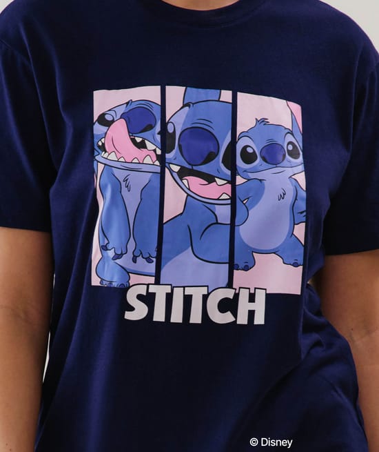 Top en jersey Stitch bleu marine;