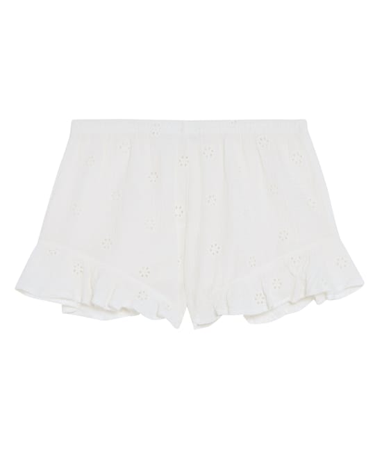 Short en coton avec broderies;