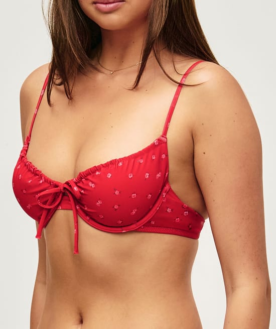 Haut de maillot de bain corbeille imprim&eacute; floral;