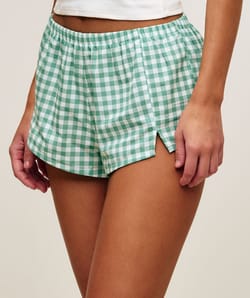 Gingham cotton shorts;