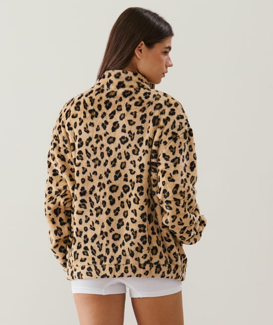 Leopard fleece jacket;