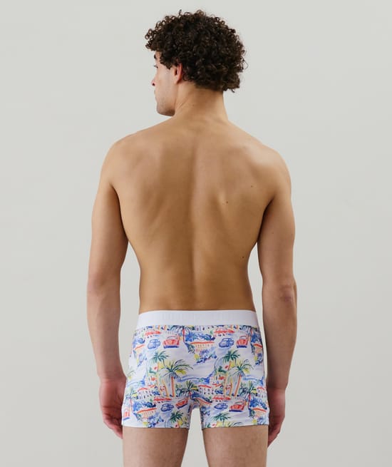 Cotton boxer shorts with pattern;