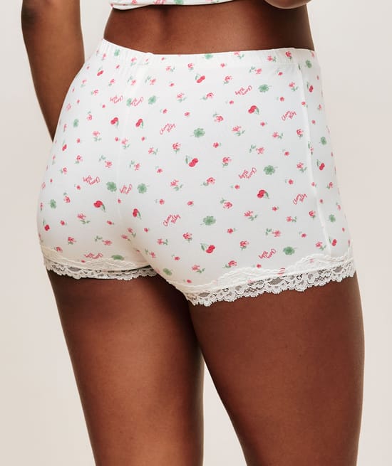 Patterned jersey pyjama shorts;
