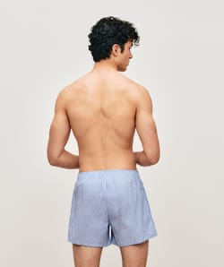 Gestreepte katoenen boxershorts;
