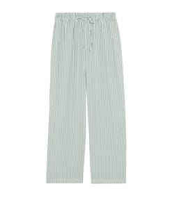 Striped flannel trousers;