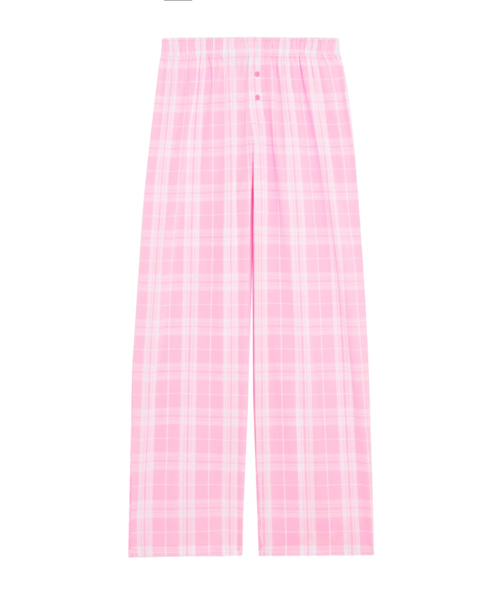 Pantalon à carreaux en coton;