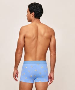 Striped cotton boxer with banana patterns;