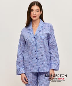 Chemise en coton vichy avec motifs Bridgerton;