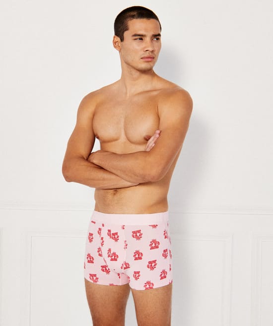 Patterned cotton boxers;