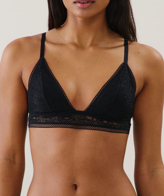Lace triangle bra;