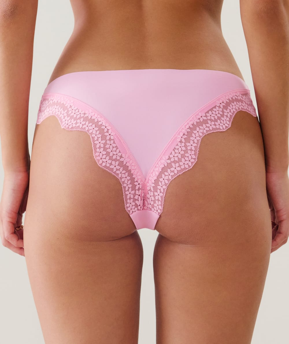 Culotte en microfibre et dentelle;