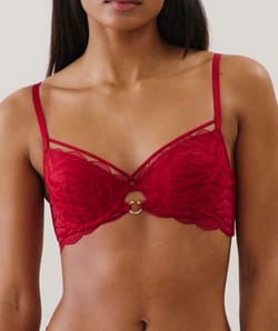 Lace bra - red;