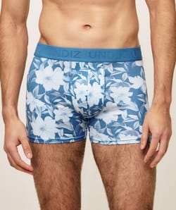 Microfibre boxer shorts with floral pattern;