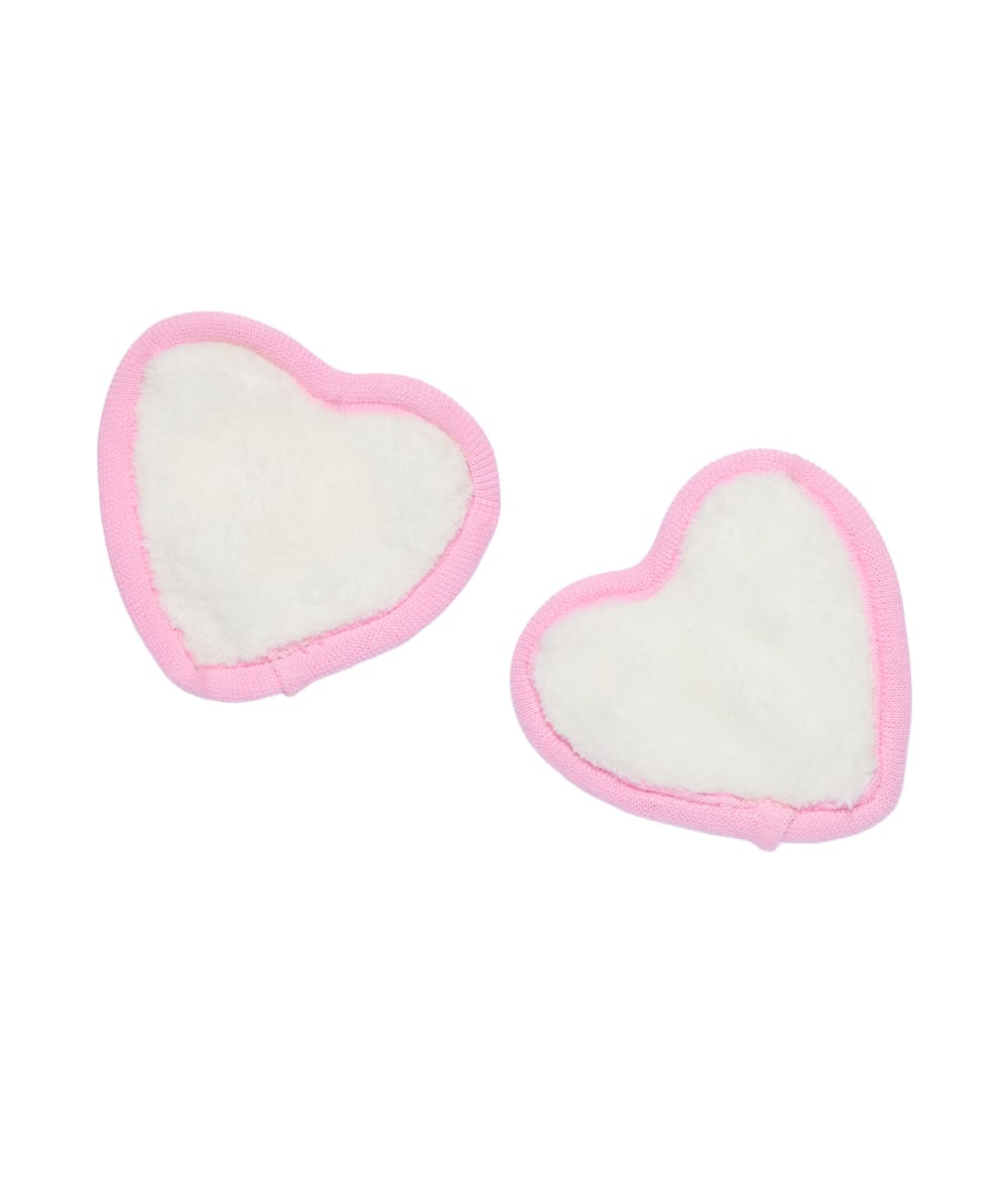 Reusable heart-shaped makeup remover pads;