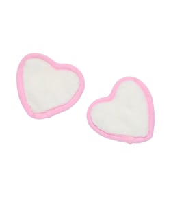 Reusable heart-shaped makeup remover pads;