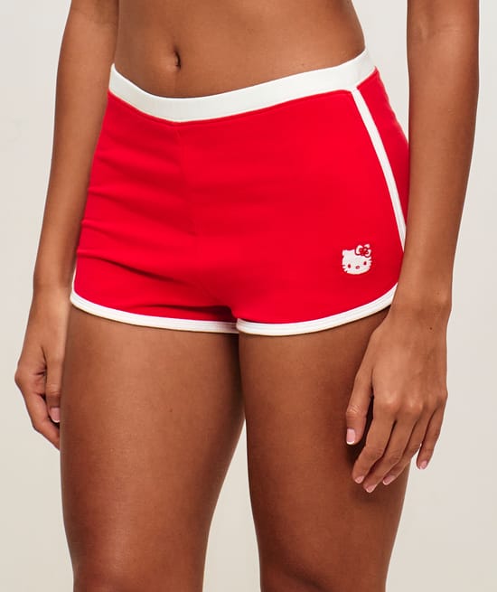 Jersey shorts with Hello Kitty embroidery;