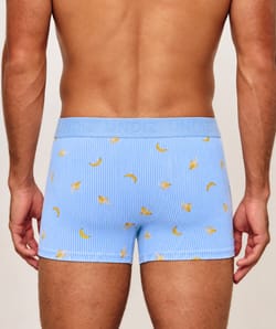 Striped cotton boxer with banana patterns;