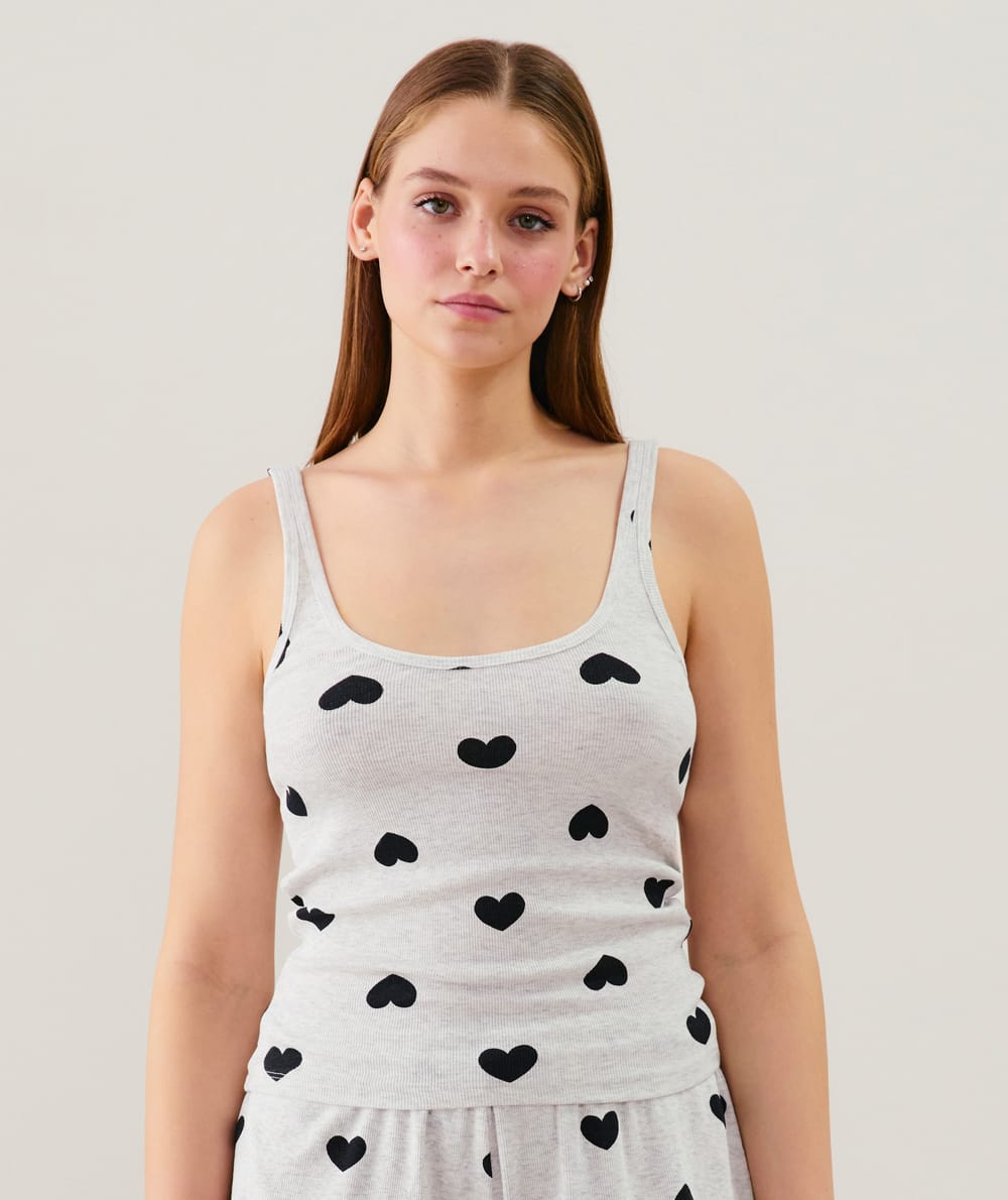 Débardeur en jersey côtelé;