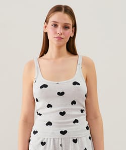 Débardeur en jersey côtelé;