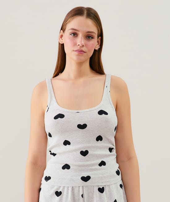 Débardeur en jersey côtelé;