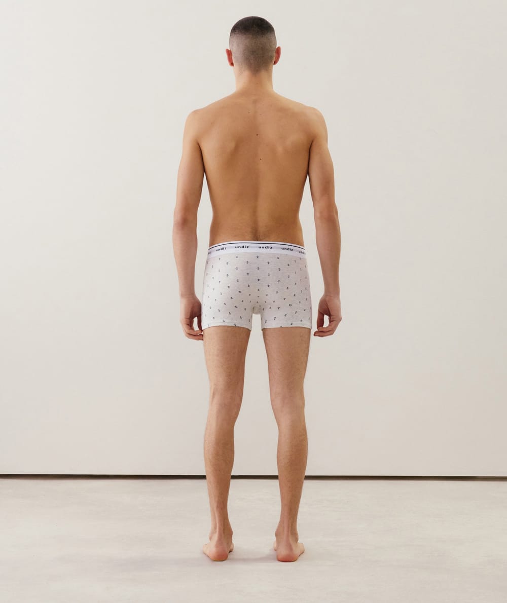 Patterned cotton boxer shorts;