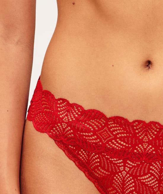 Lace thong - red;