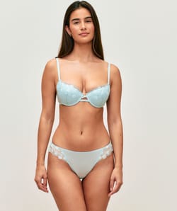 Thong with floral embroidery;