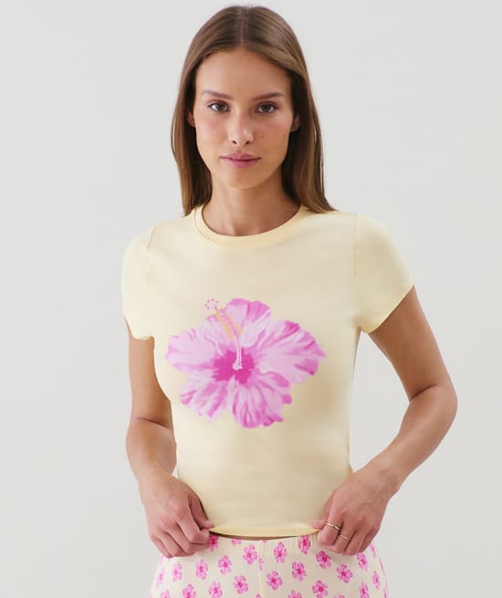 T-shirt met patroonprint in jersey;