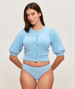 Cardigan en maille duveteuse;