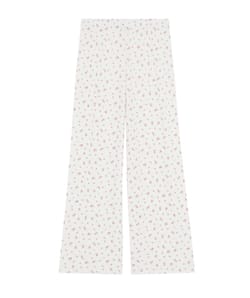 Floral pattern pointelle trousers;