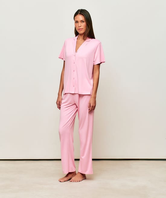 Set chemise &agrave; manches courtes et pantalon en jersey ;