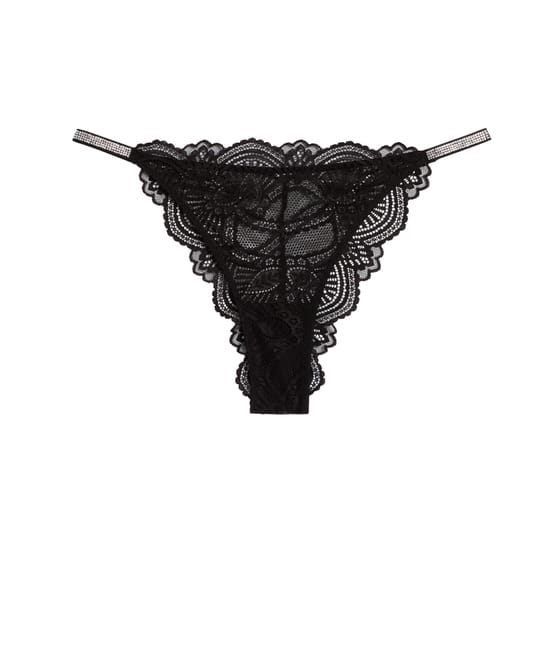 Floral lace tanga;