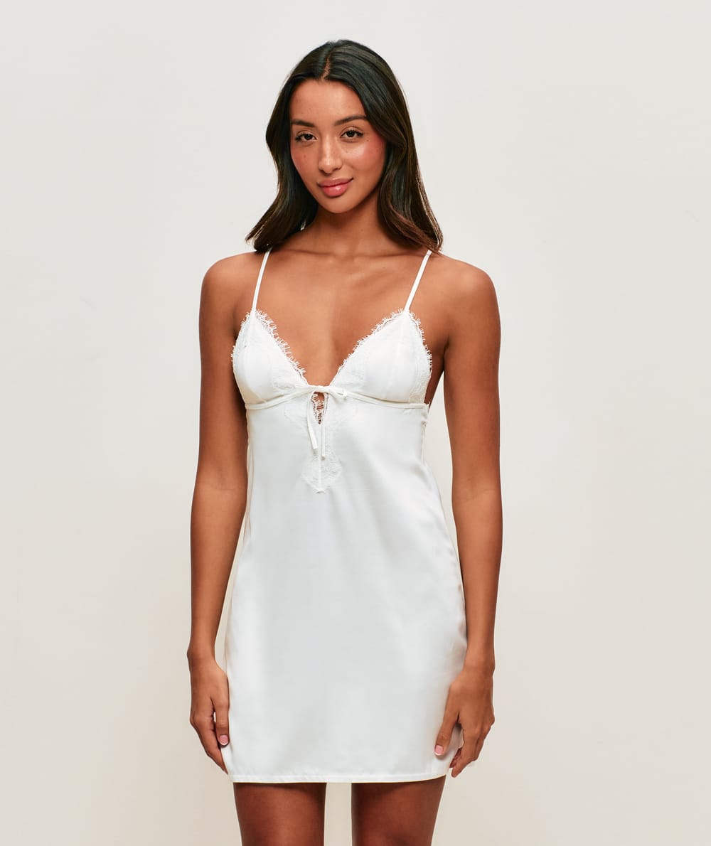 Satin and lace nightie;