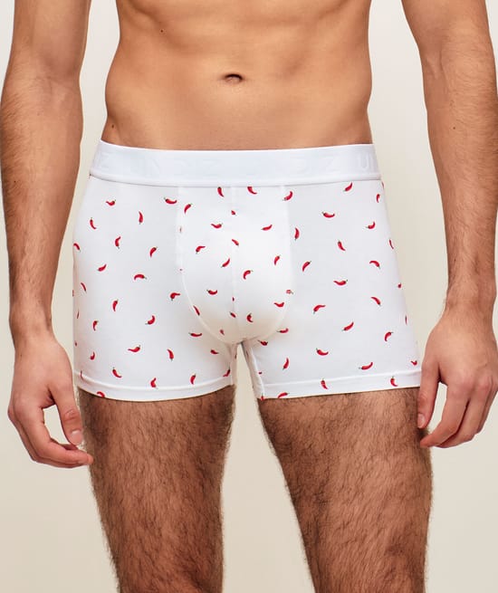 Cotton boxer shorts with pattern;