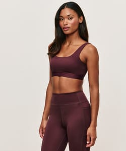 Brassi&egrave;re de sport en microfibre chocolat;