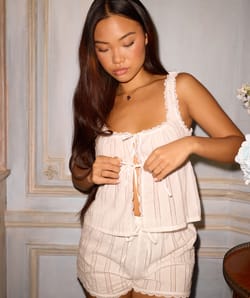 Cotton openwork top;