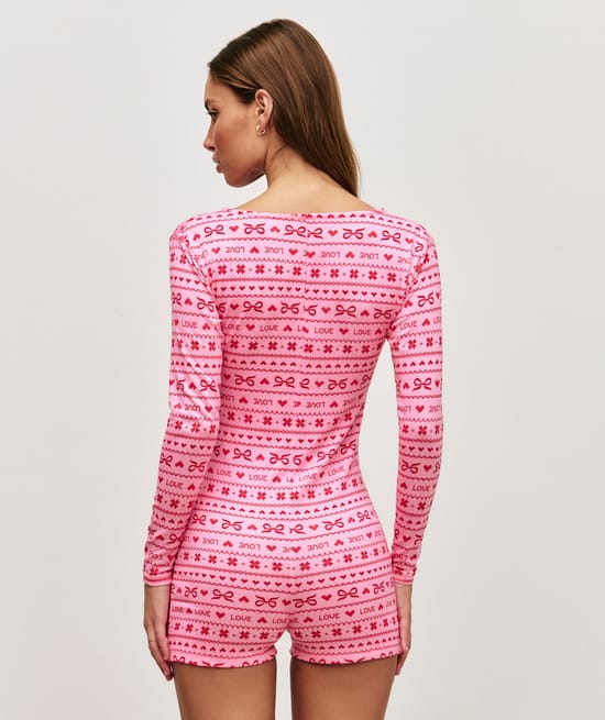 Patterned jersey playsuit;