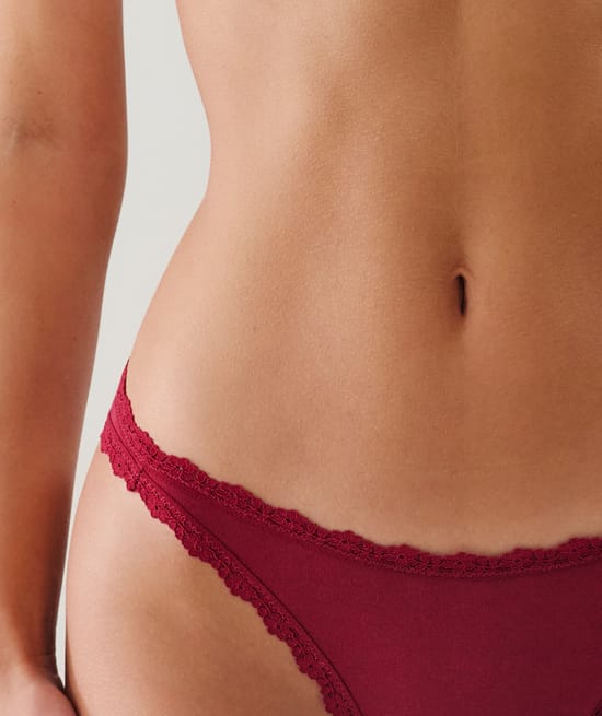 Cotton and lace brief;