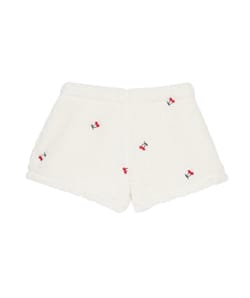 Sherpa shorts with cherry embroidery;