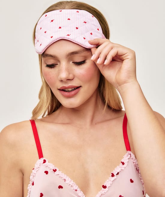 Striped and heart mask;