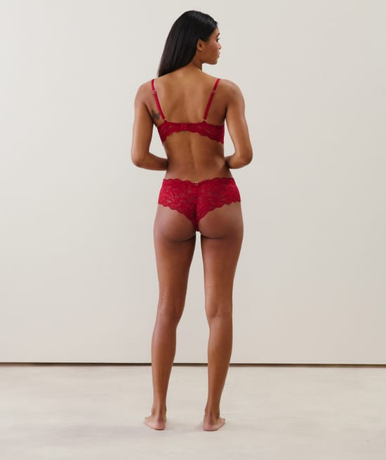 Lace bra - red;