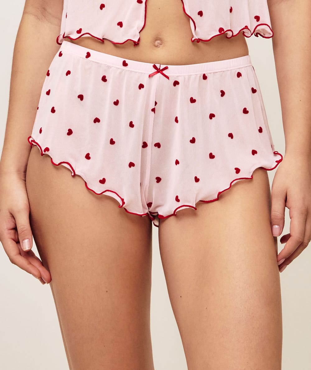 Short en mesh motifs c&oelig;urs;